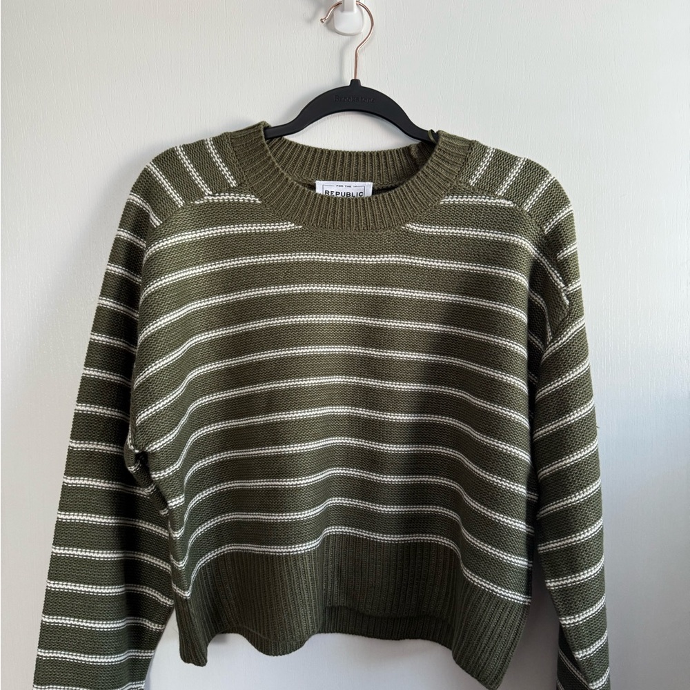 Striped Olive Green Sweater